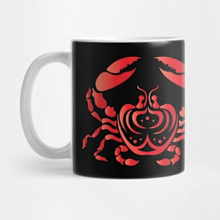 Red Crab, Tribal Art Style Mug